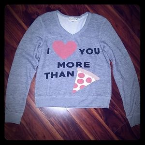 Wildfox Pizza Heart Sweatshirt Jumper
